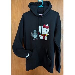 Staple Black Hoodie with Hello Kitty and Pigeon